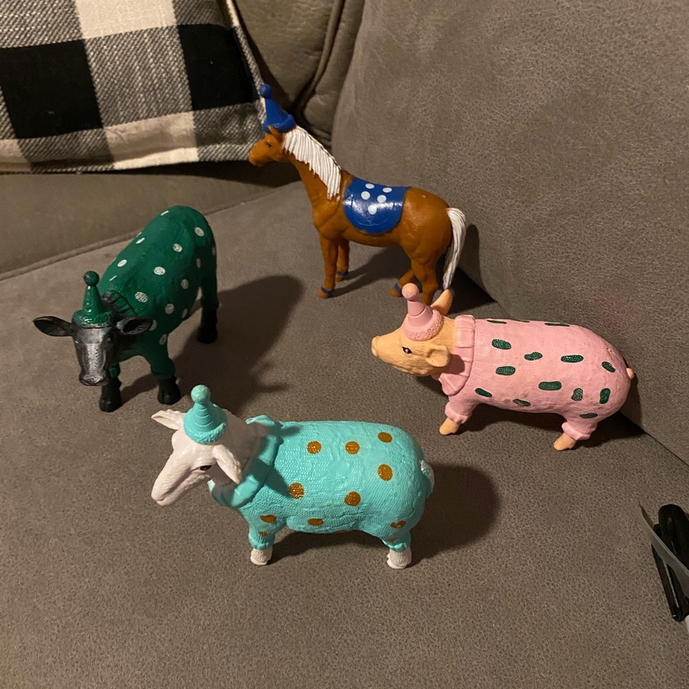 50%off w ❤️ Target party animals set Target Party Animal Cow pig Sheep toy01